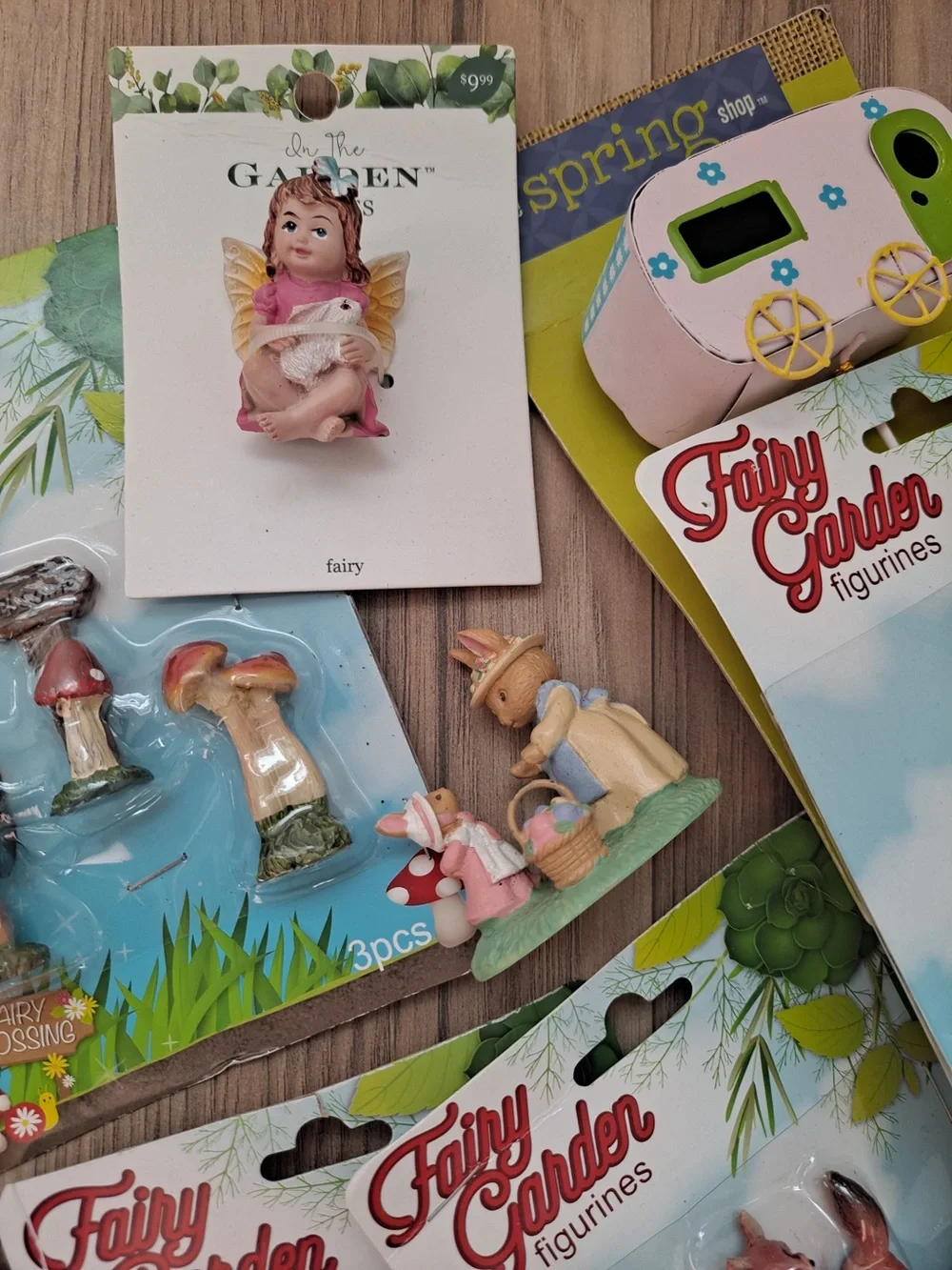 The Spring Shop Fairy Garden Figurines - Pink, Blue, Peach Lot of 10